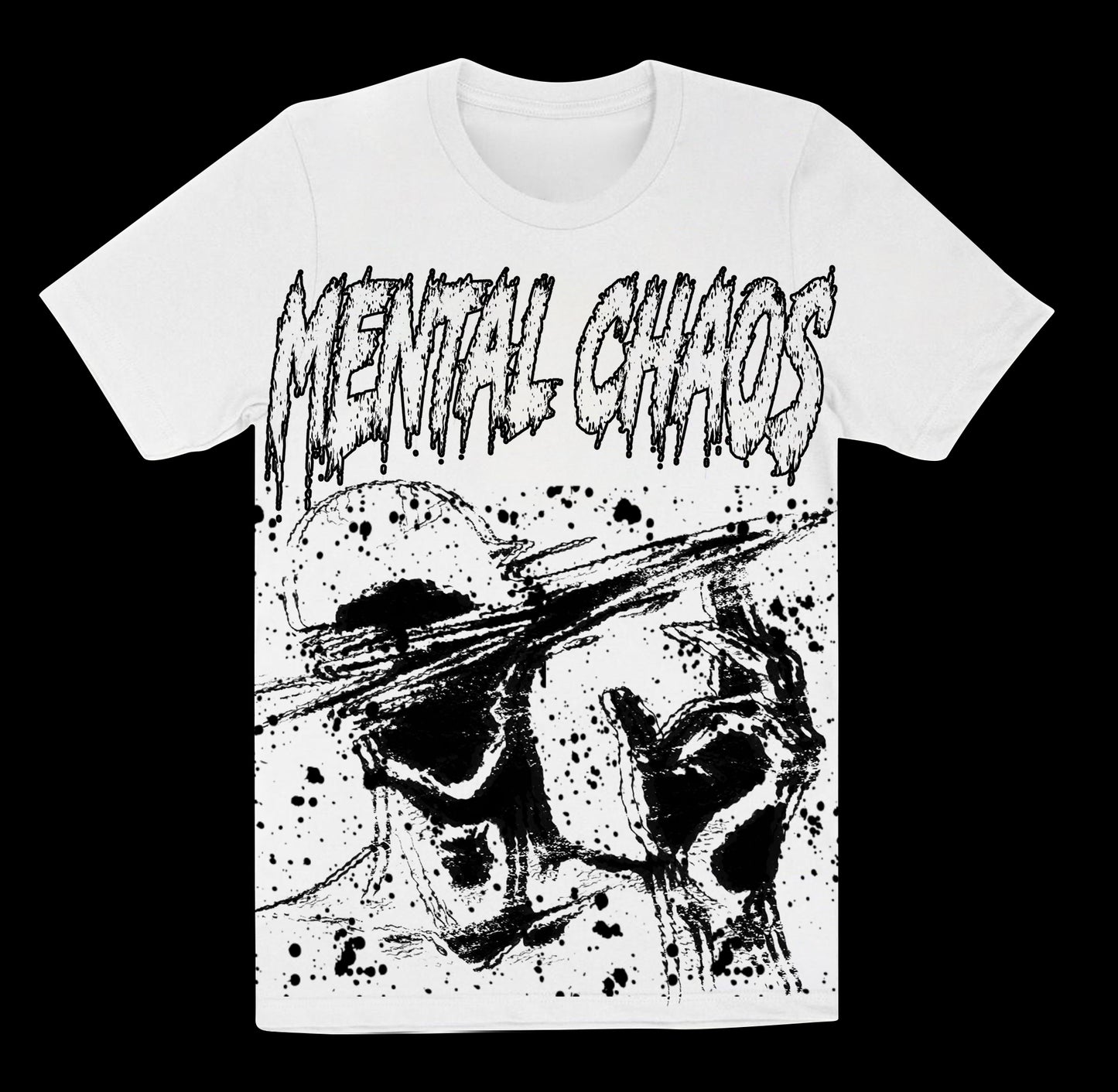 Peace And Chaos "Mental Chaos" Heavy Weight Premium T-Shirt (WHITE)